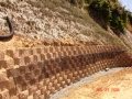 landslide keystone wall reinforced with tie backs