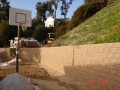landslide with retaining wall finished
